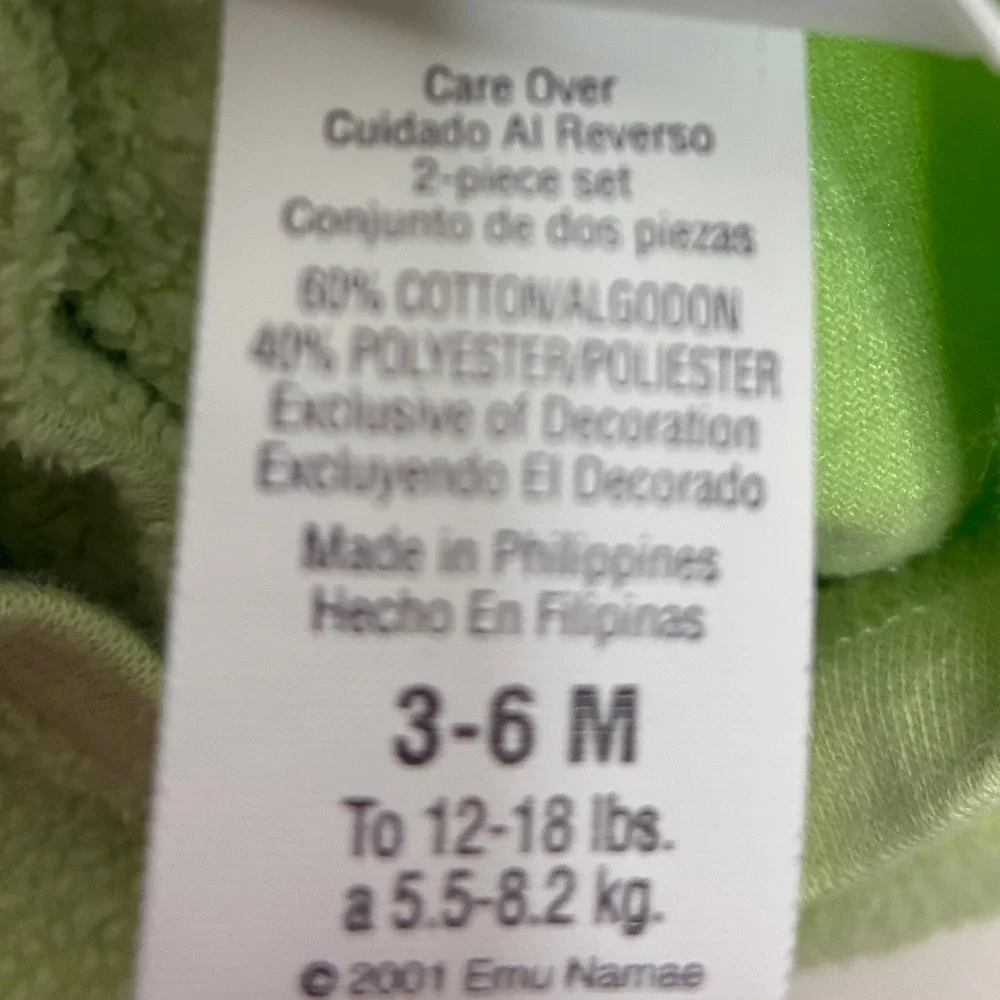 Carter's Kids 3-6M One-Piece Coverall Green Frog Rainy Walk Fleece Snap Romper